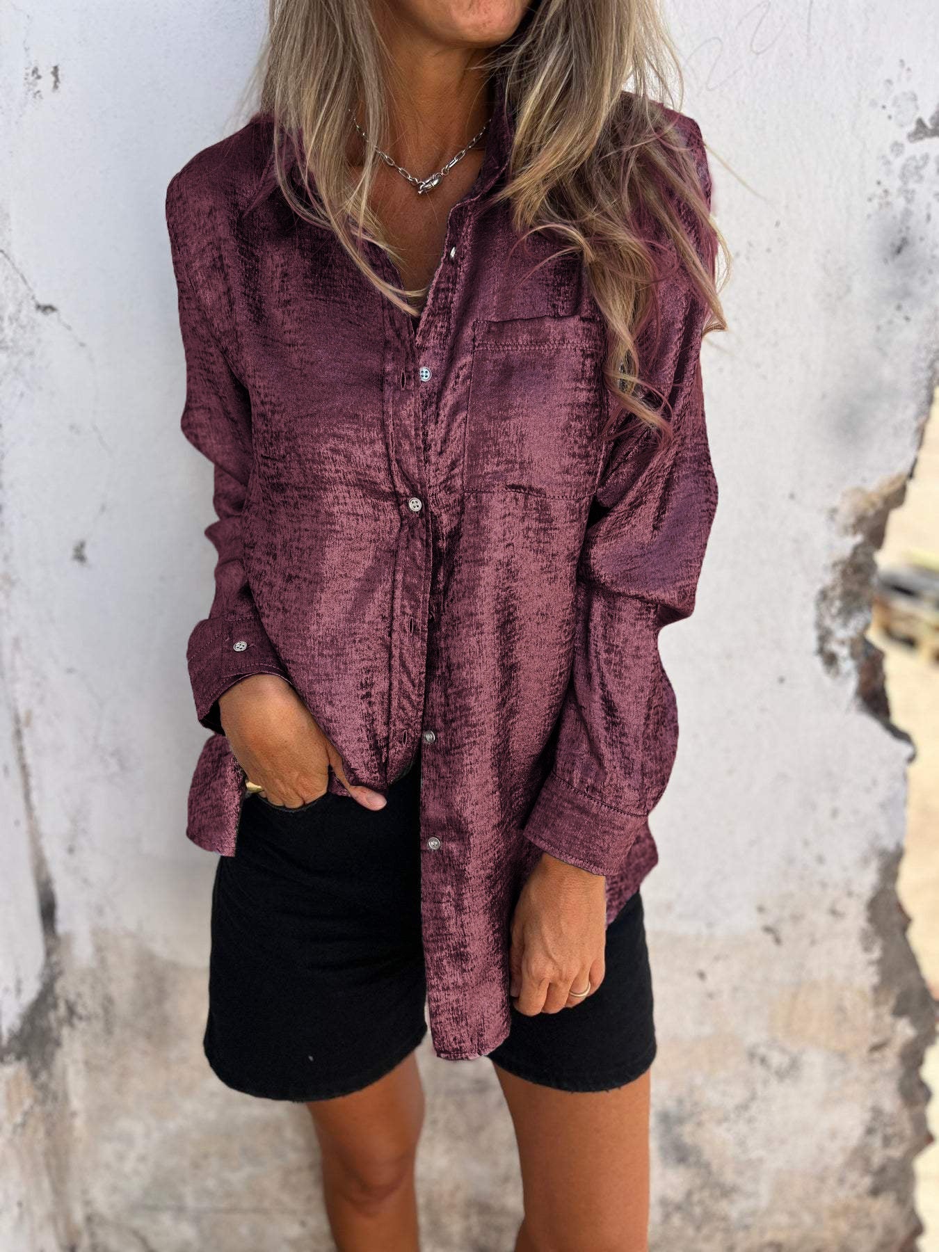 Bella Metal Blouse for Shiny Elegant Evenings