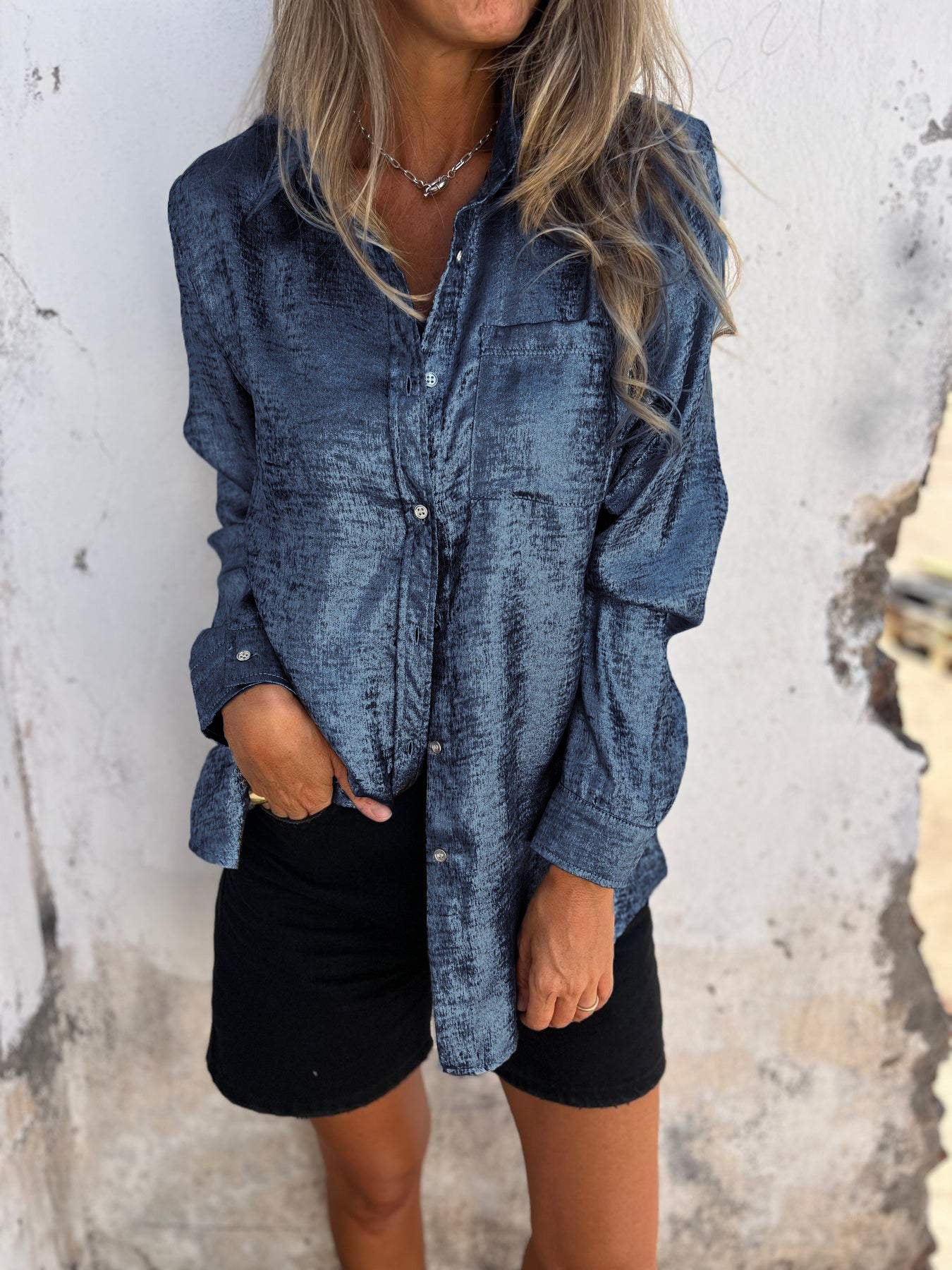 Bella Metal Blouse for Shiny Elegant Evenings