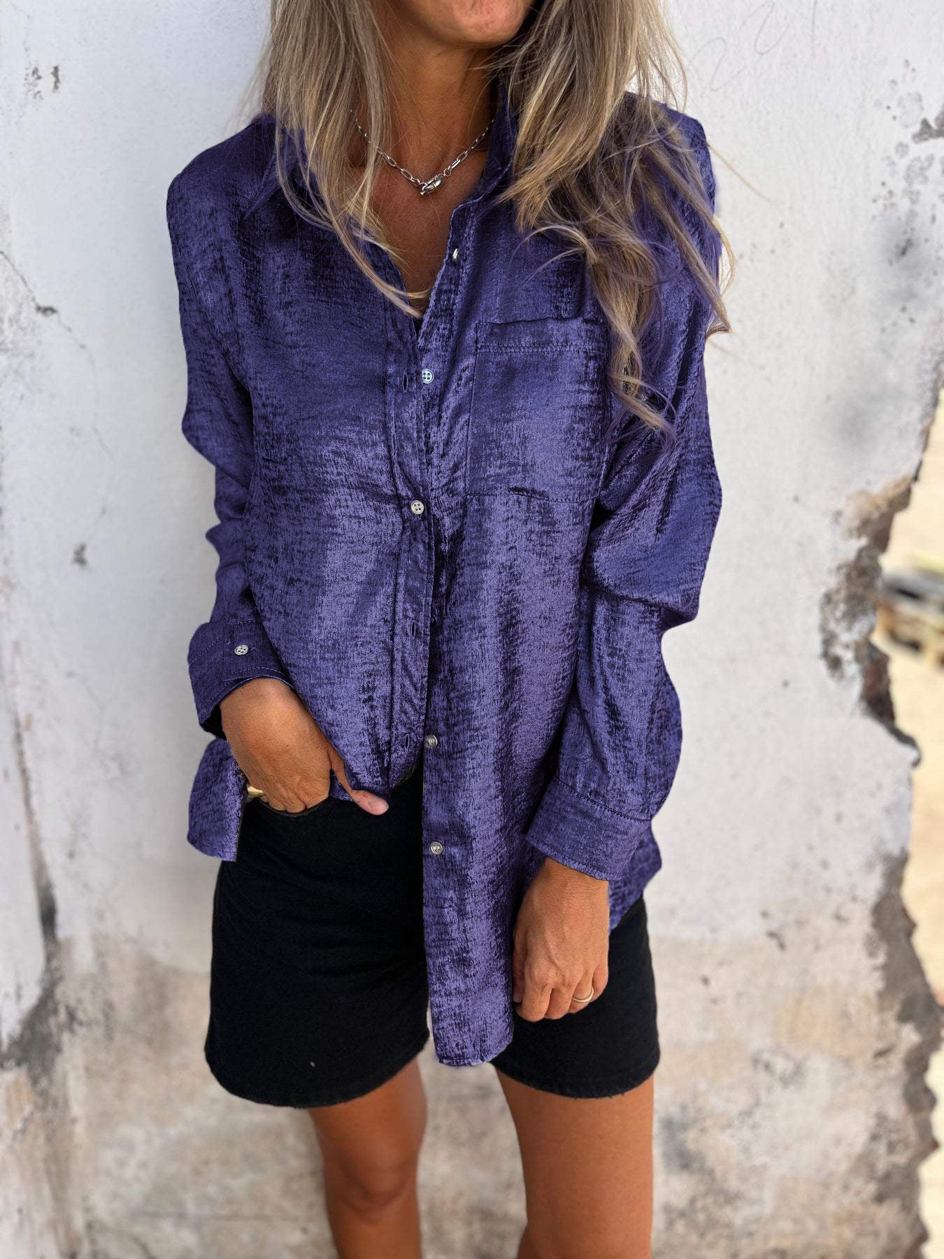 Bella Metal Blouse for Shiny Elegant Evenings