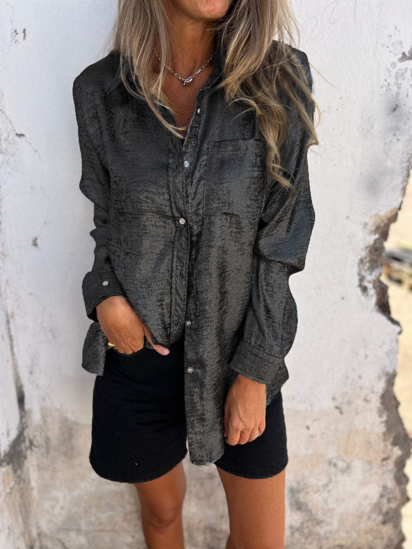 Bella Metal Blouse for Shiny Elegant Evenings