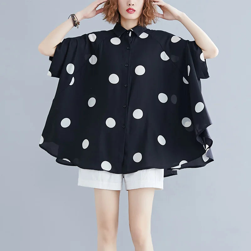 Zomerse Polka Dot Gedrukte Blouse voor Dames
