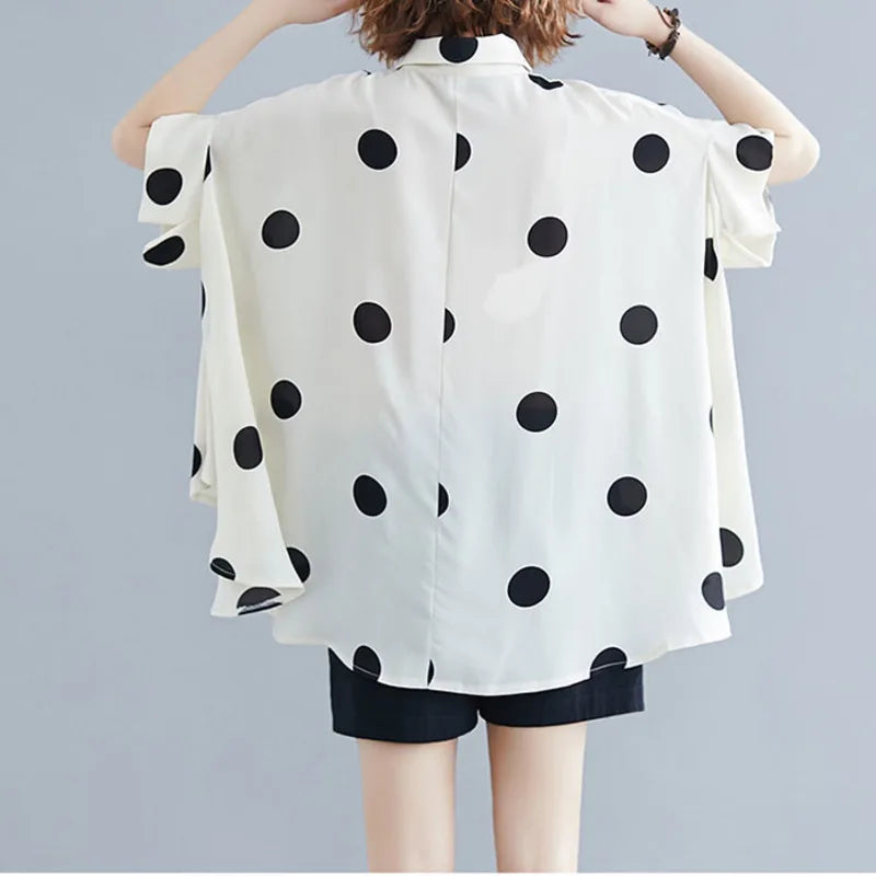 Zomerse Polka Dot Gedrukte Blouse voor Dames
