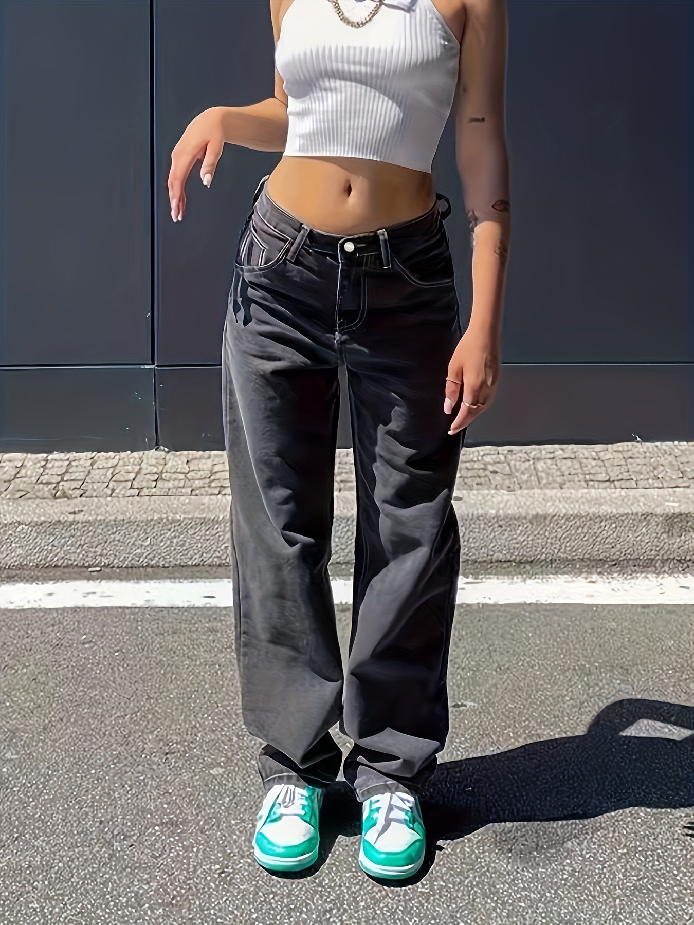 Luxe Zephyrine Fit Geplooide Jeans voor Stijlvolle Comfort