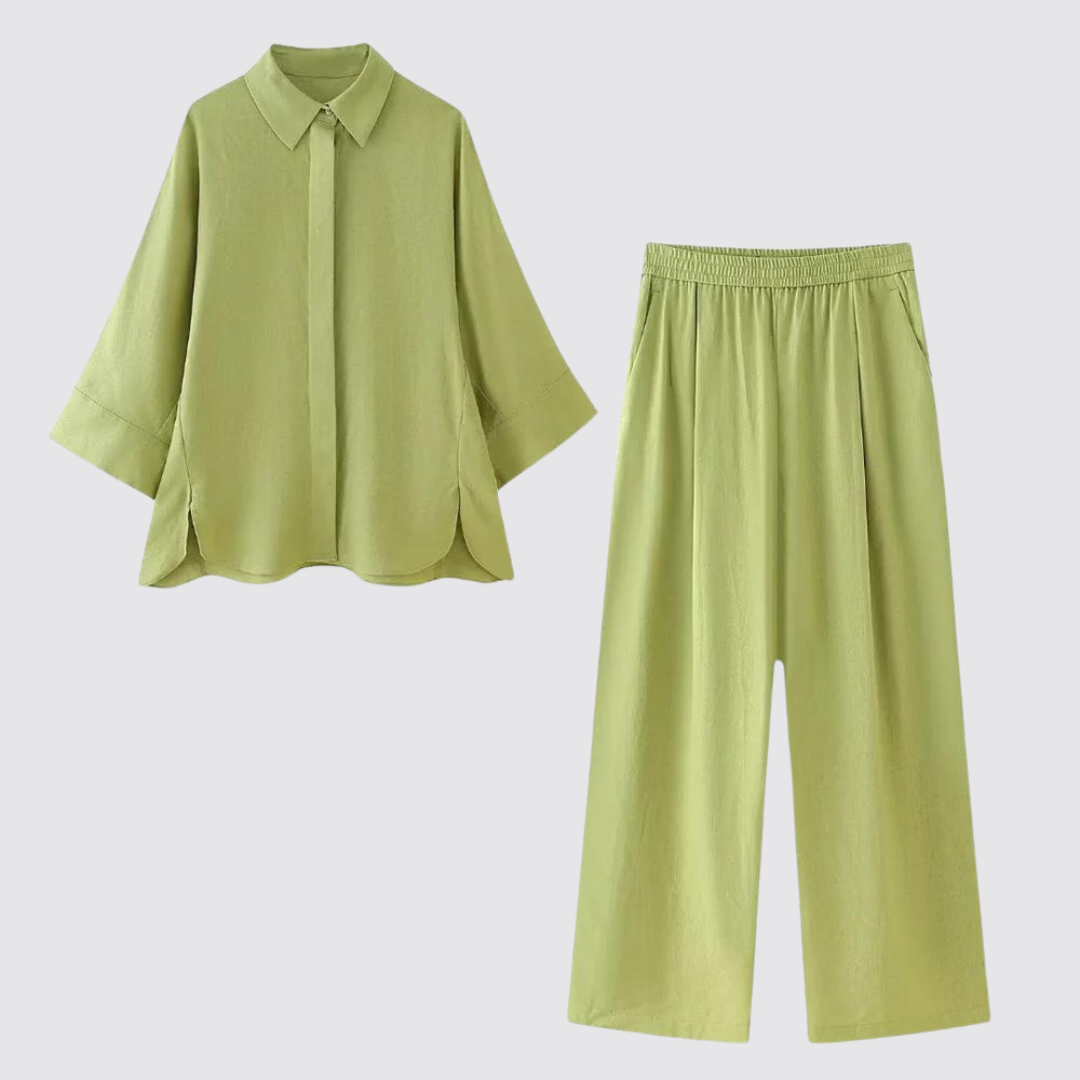 LuxeViva Overhemd en Lange Broek Set