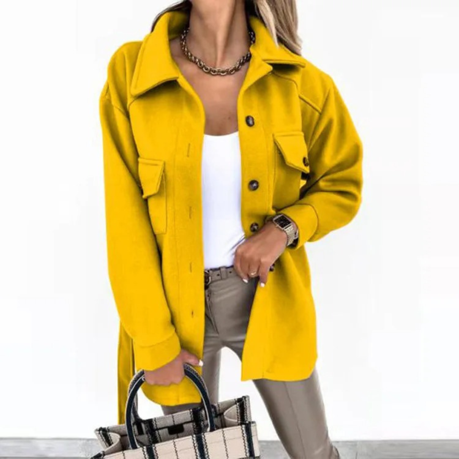 ModeMeester Noami blaue Sommerjacke mit umgeschlagenem Kragen
