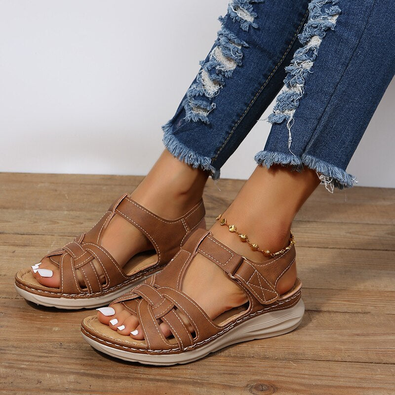 Orthopedic walking sandals platform sole