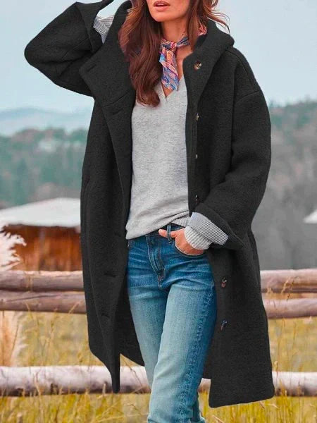 VelvetVeil | Cappotto Trench Lungo da Donna | Con Cappuccio, Elegante e Stiloso