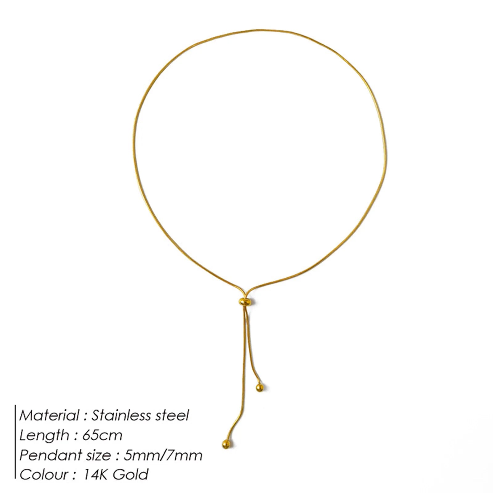 Elegante Roestvrijstalen Kwastjesketting - Verstelbare Slangenketting