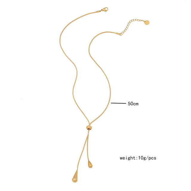 Dazzle 316L Roestvrij Staal Drop Shape Charm Halsketting en Oorbellen