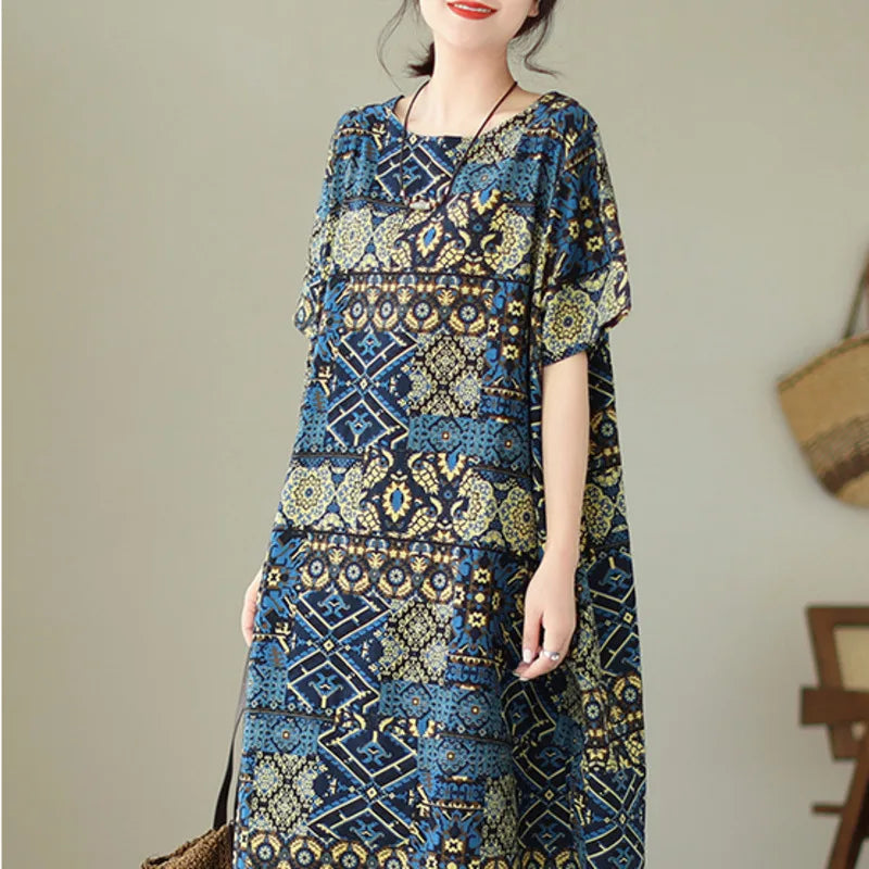 CocoLuxe Vestito Midi Retrò con Tasche