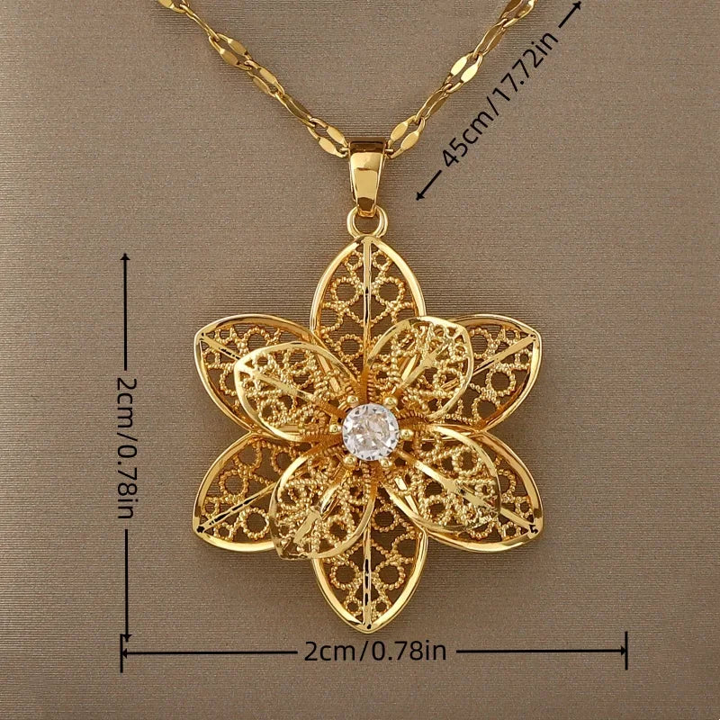 Enchanting 360° Rotatable Decompression Style Hollow Pattern Pendant Necklace