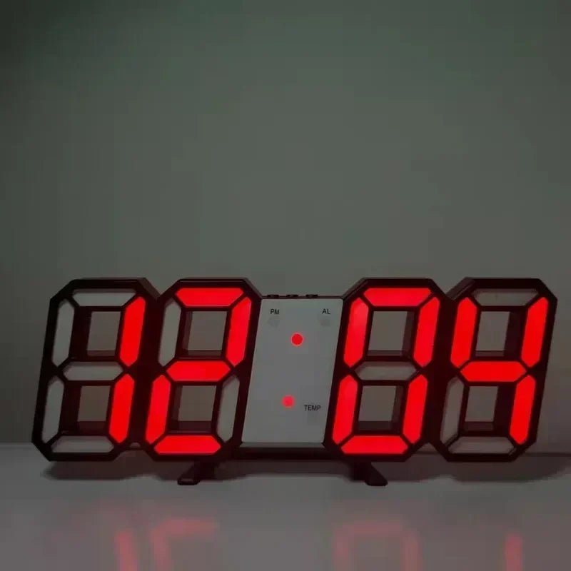 3D LED-wekker met modern digitaal display