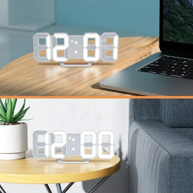 3D LED-wekker met modern digitaal display