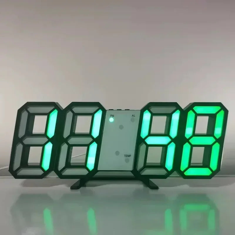 3D LED-wekker met modern digitaal display