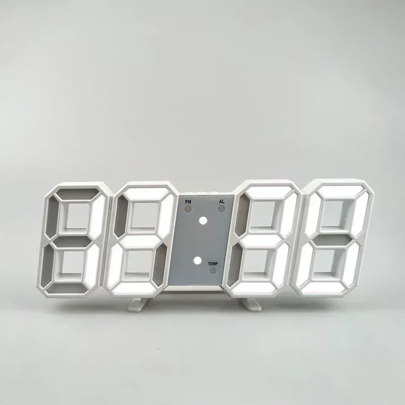 3D LED-wekker met modern digitaal display