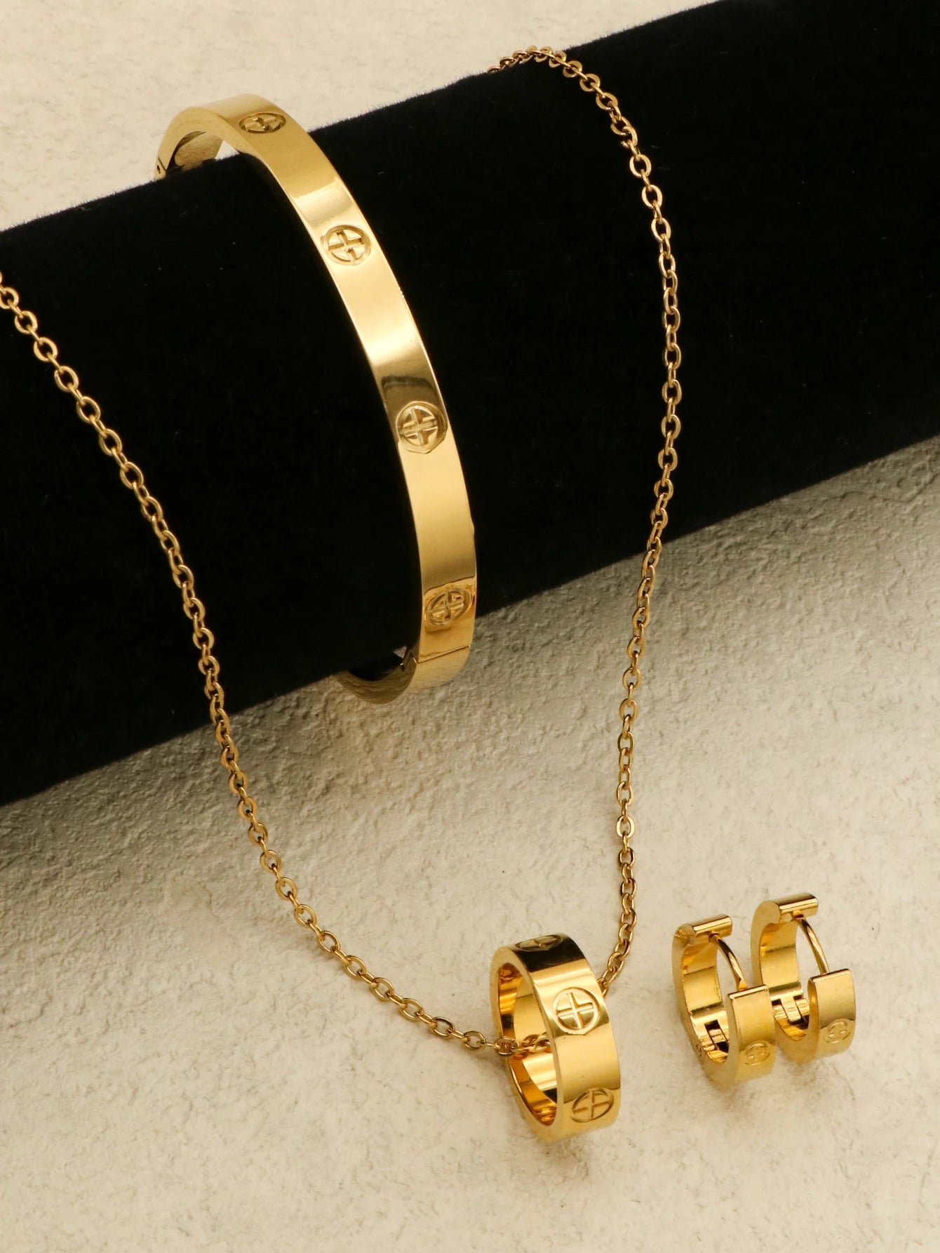 Luxe Liefdes Sieradenset van Roestvrij Staal - 4 Stuks