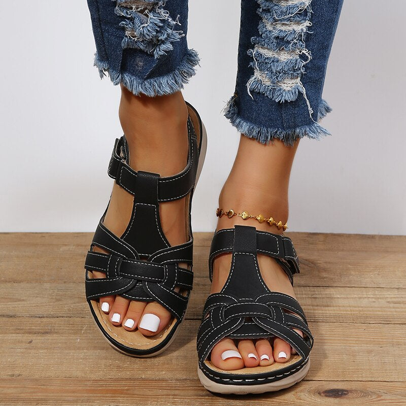 Orthopedic walking sandals platform sole