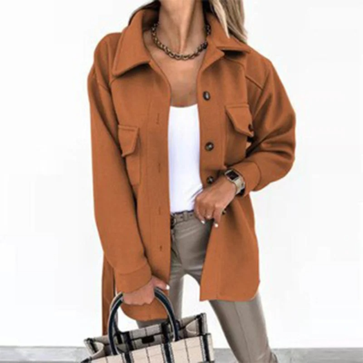 ModeMeester Noami blaue Sommerjacke mit umgeschlagenem Kragen