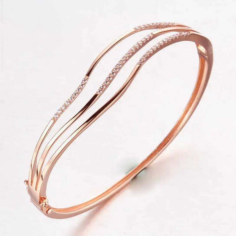 Betoverende Paarse Kristallen Armband Verguld met 14K Roségoud