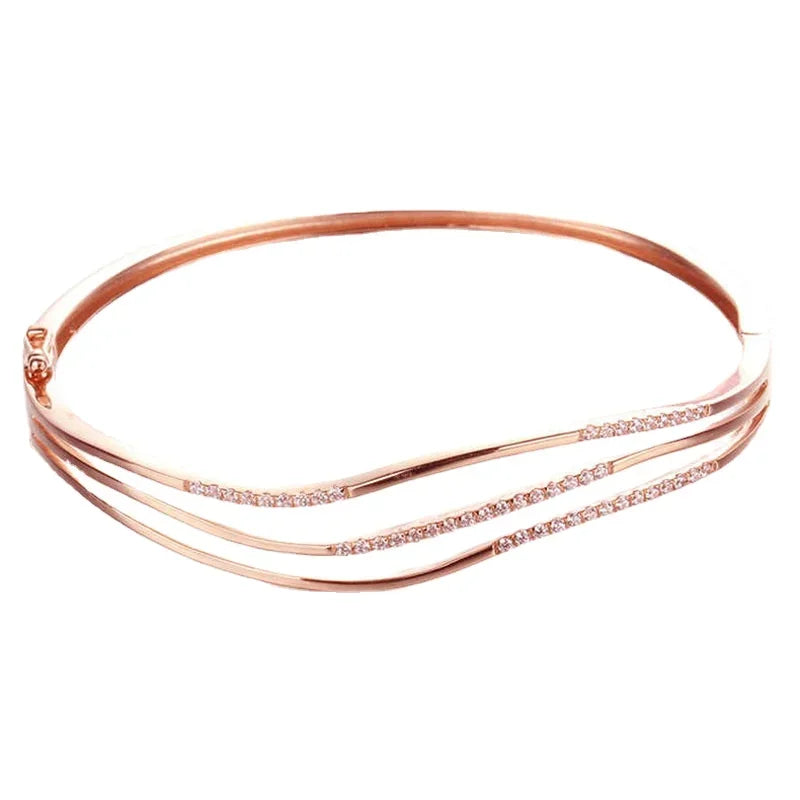 Betoverende Paarse Kristallen Armband Verguld met 14K Roségoud