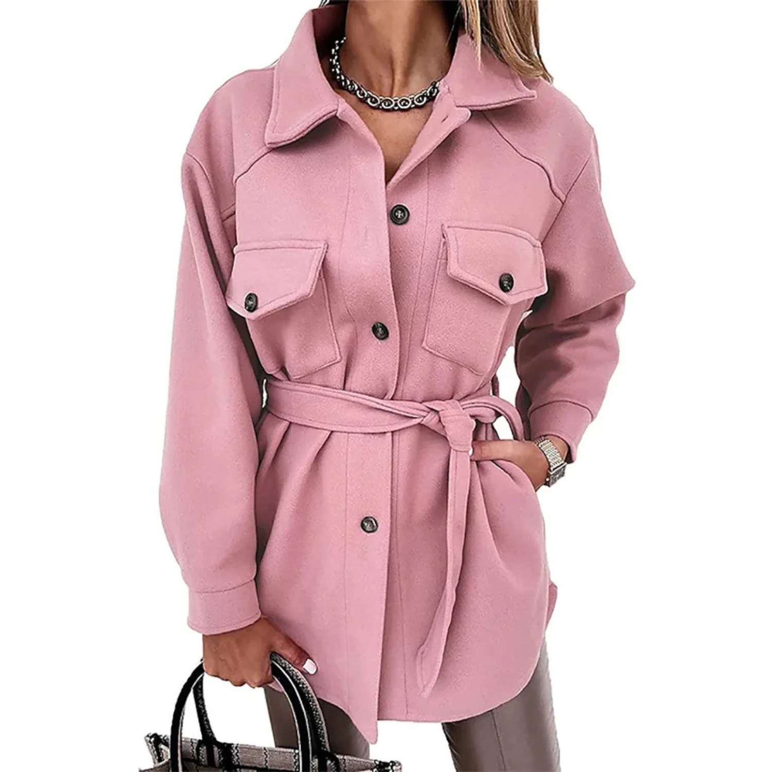ModeMeester Noami blaue Sommerjacke mit umgeschlagenem Kragen
