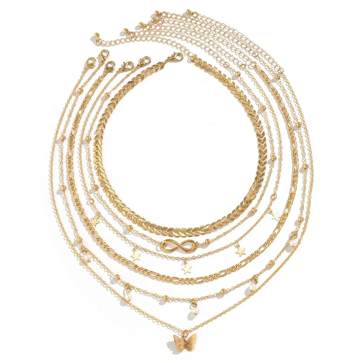 Ensemble de colliers perle papillon enchanteur pour dames rêveuses