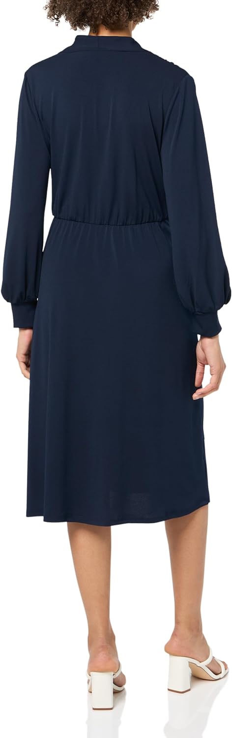 ChicDroom Lange Mouw Wrap Midi Jurk voor Vrouwen