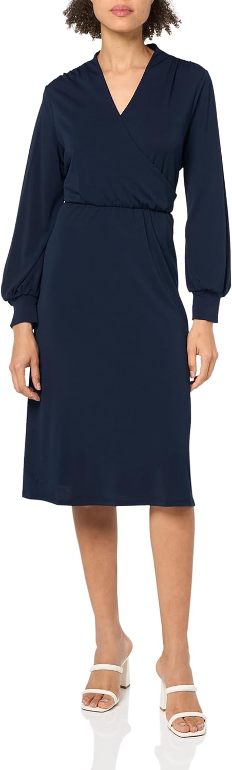 ChicDroom Lange Mouw Wrap Midi Jurk voor Vrouwen