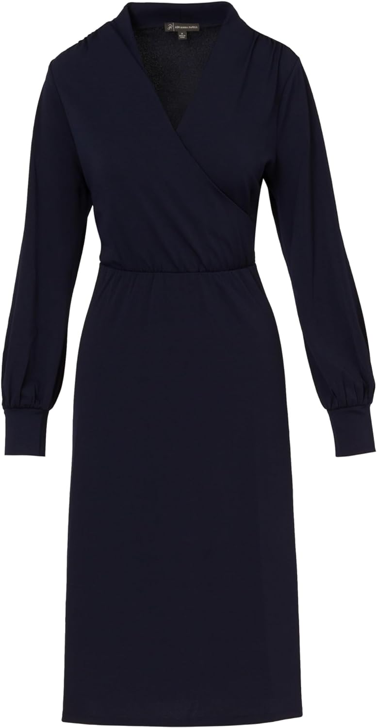 ChicDroom Lange Mouw Wrap Midi Jurk voor Vrouwen