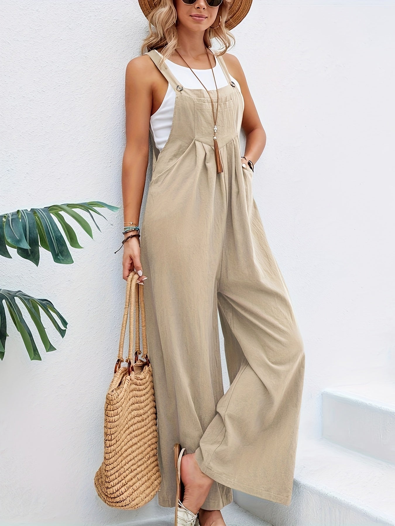 LUNA Mouwloze Boho Jumpsuit voor Zomerse Stijl