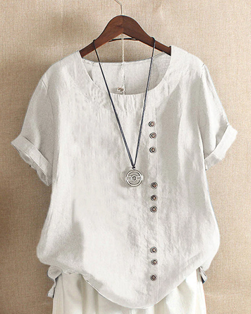 Variant image for Kelly Blouse Dames – Korte Mouwen, Cirkelvormige Halslijn, Comfortabel en Ademend-57