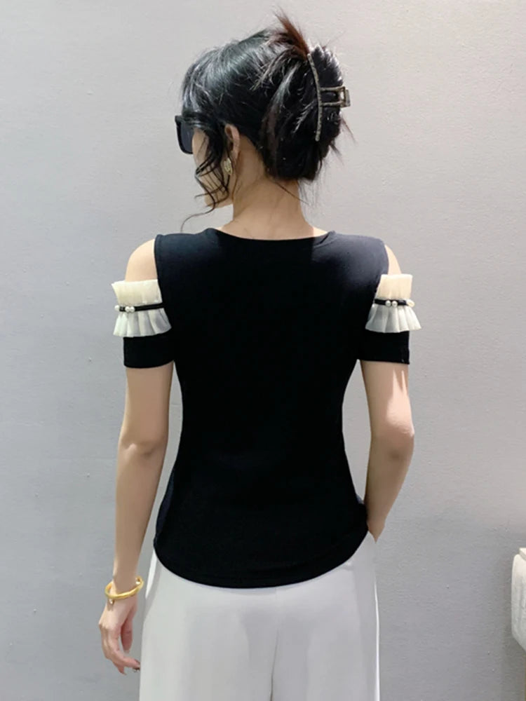 Verleidelijke Zomer Off-Shoulder T-Shirt