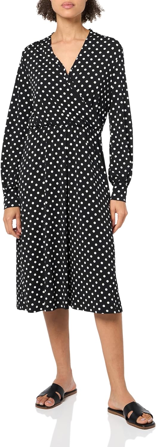 ChicDroom Lange Mouw Wrap Midi Jurk voor Vrouwen