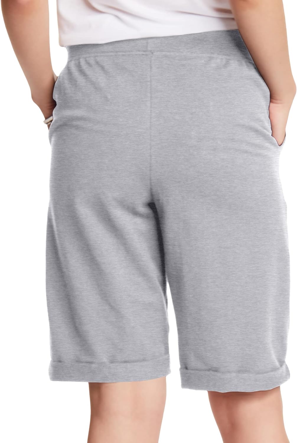 Bermuda court en molleton French Terry pour femmes avec fleurs en fleurs