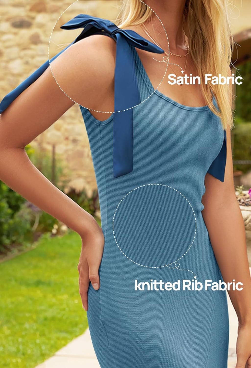 Zomerse Ribgebreide Bodycon Midi Jurk voor Stijlvolle Vrouwen