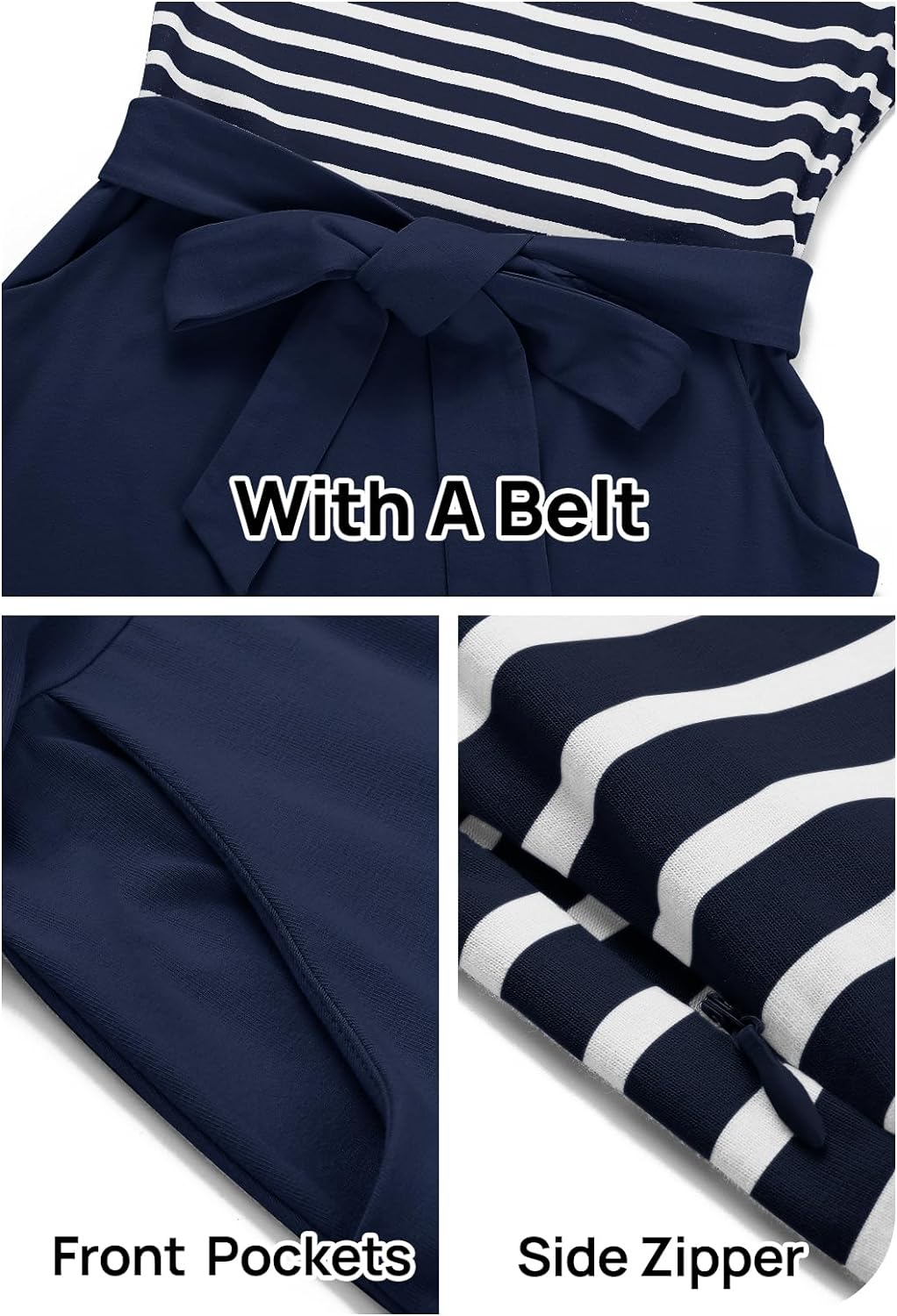 Zonnestraal Gestreepte Midi T-shirt Jurk voor Zomerse Stijl