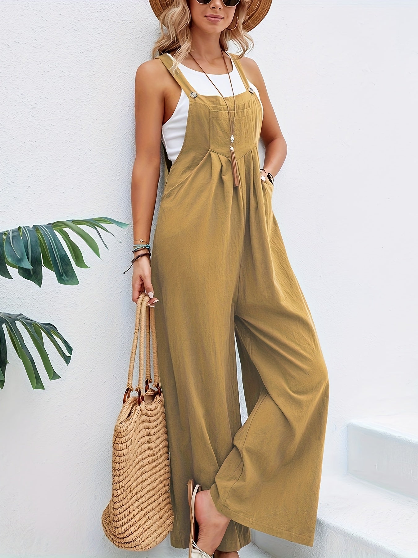 LUNA Mouwloze Boho Jumpsuit voor Zomerse Stijl
