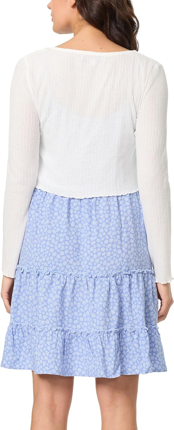 Flora vestito midi con spalline e cardigan a manica lunga per donne