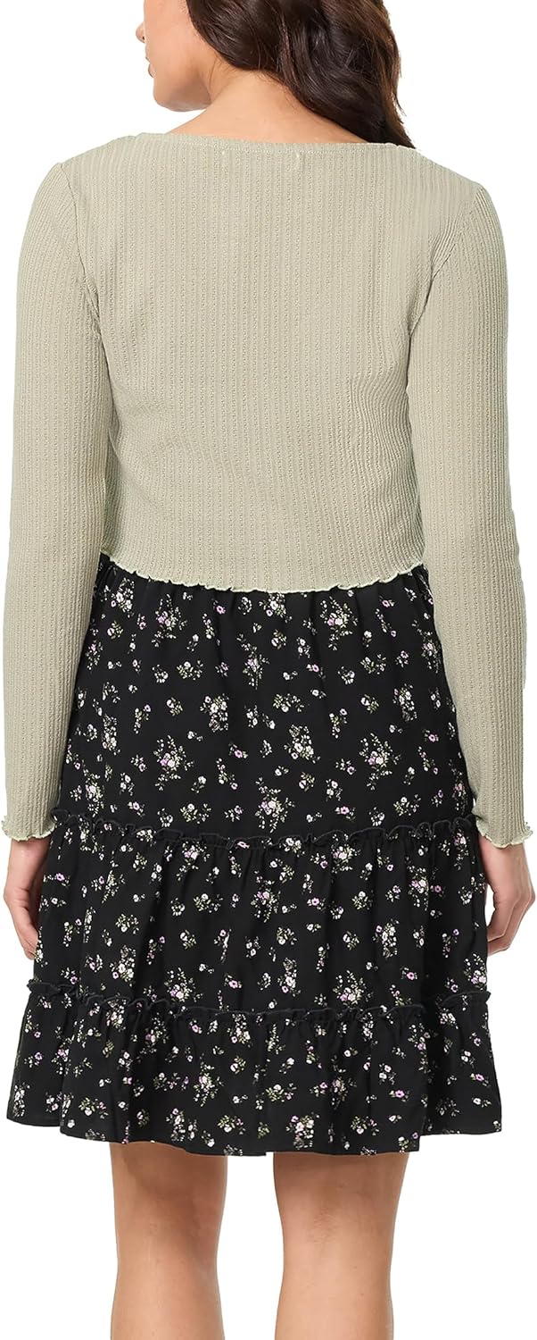 Flora vestito midi con spalline e cardigan a manica lunga per donne