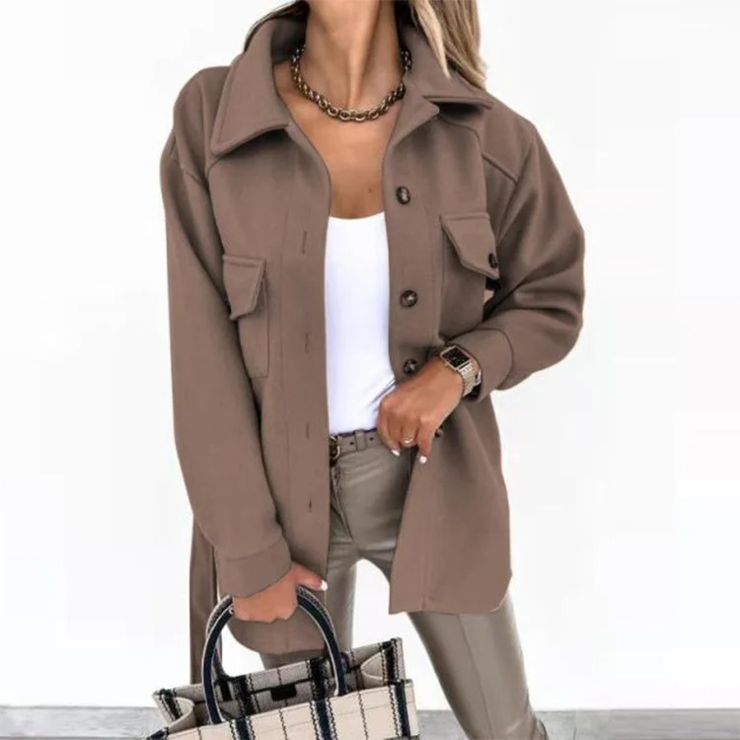 ModeMeester Noami blaue Sommerjacke mit umgeschlagenem Kragen