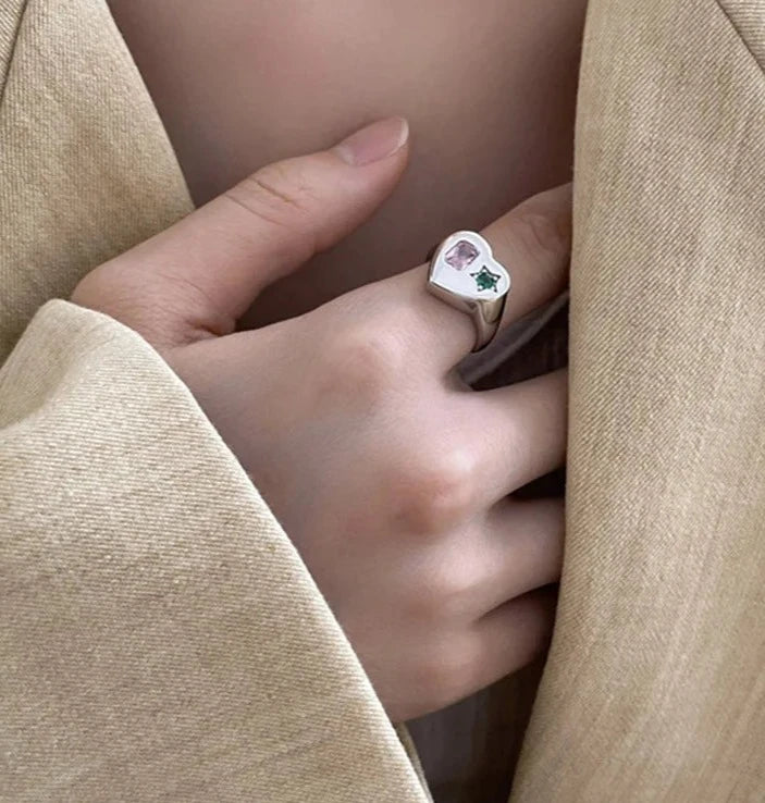 Diamanten Harten Silber Verlobungsring