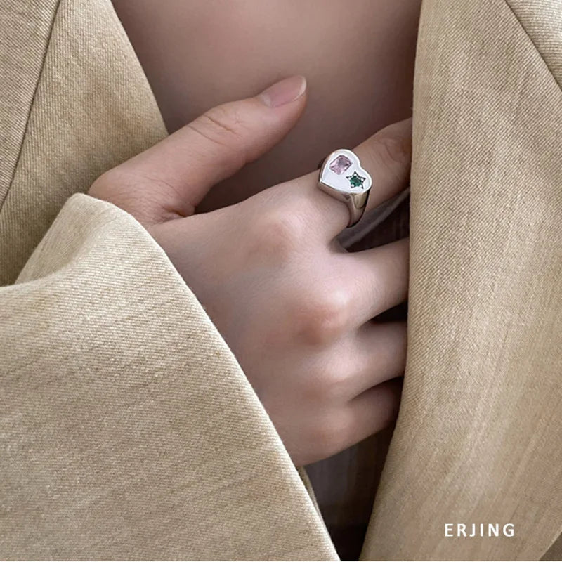 Celestia Zilveren Liefdeshart Zirkoon Verlovingsring