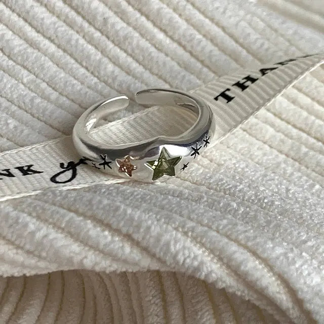 Sterling Zilveren Kleurrijke Hart Steen Ringen