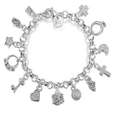 Charmante Sterling-Silber Modekette und Armband Set
