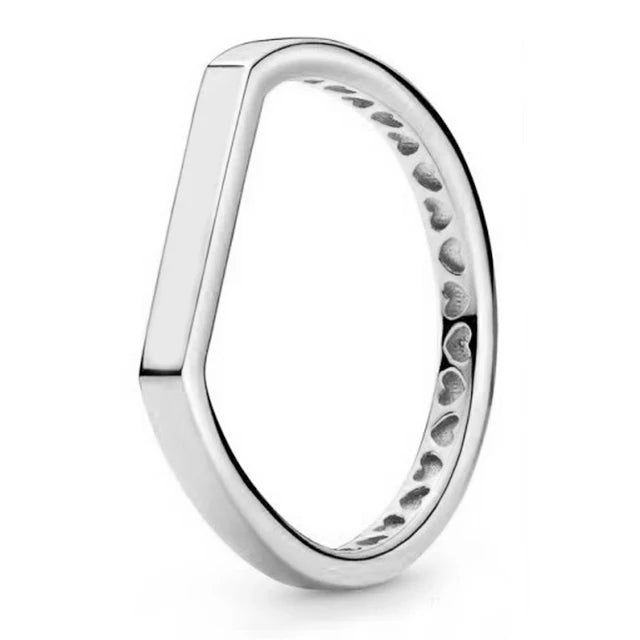 Sterling Silver Mother Double Pave Heart Ring