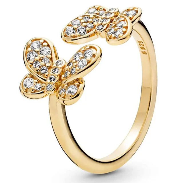 Sterling Silver Mother Double Pave Heart Ring