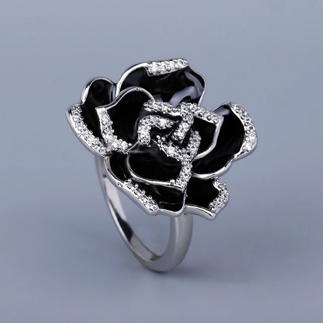 Fleur Chic Enamel Drip Olie Bloem Ring