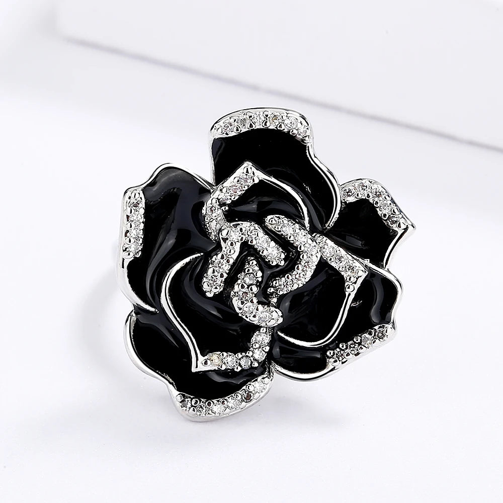 Fleur Chic Enamel Drip Olie Bloem Ring