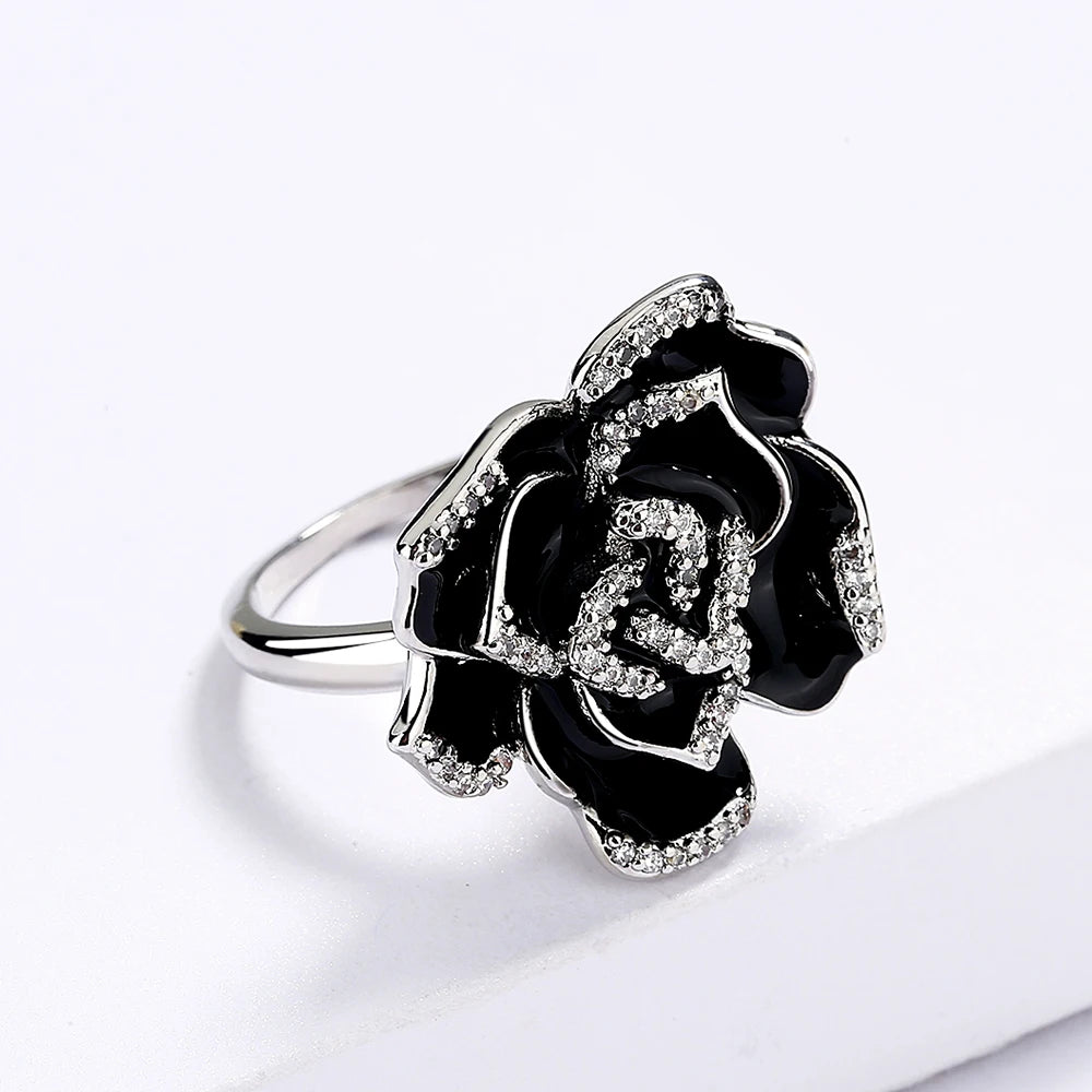 Fleur Chic Enamel Drip Olie Bloem Ring