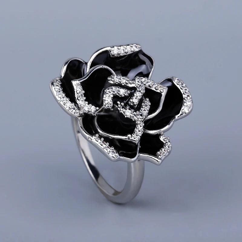 Fleur Chic Enamel Drip Olie Bloem Ring